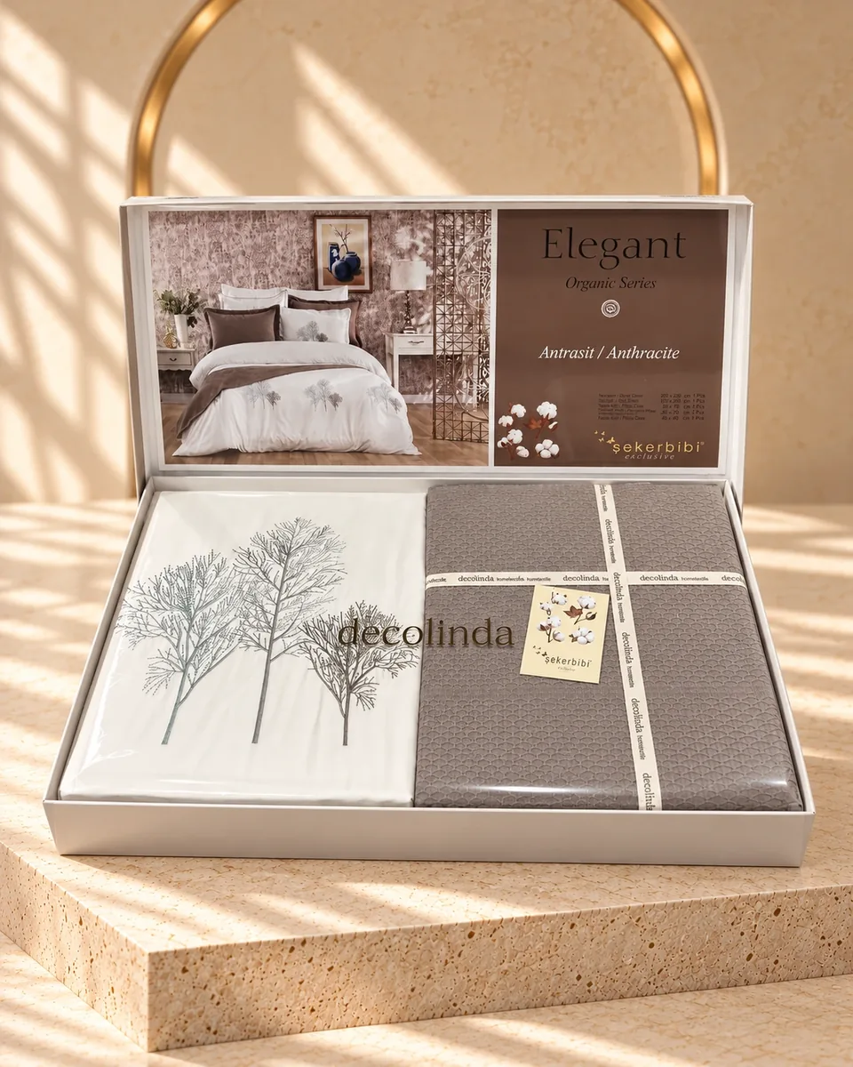 Şekerbibi / Decolinda طقم مفروشات العروس · مقاس مزدوج · Elegant · فحمي · فحمي · 5373