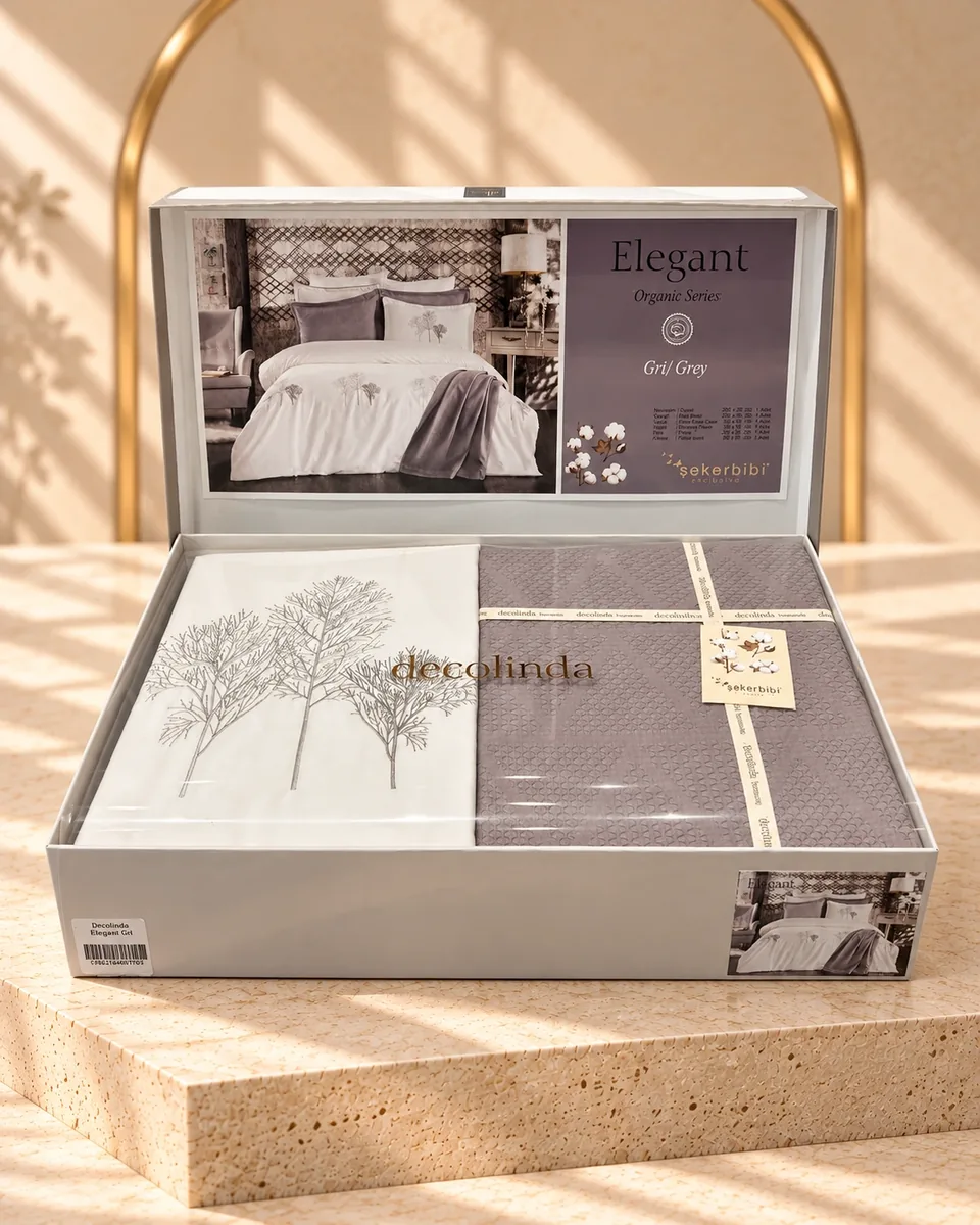 Şekerbibi / Decolinda طقم مفروشات العروس · مقاس مزدوج · Elegant · رمادي · رمادي · 5373