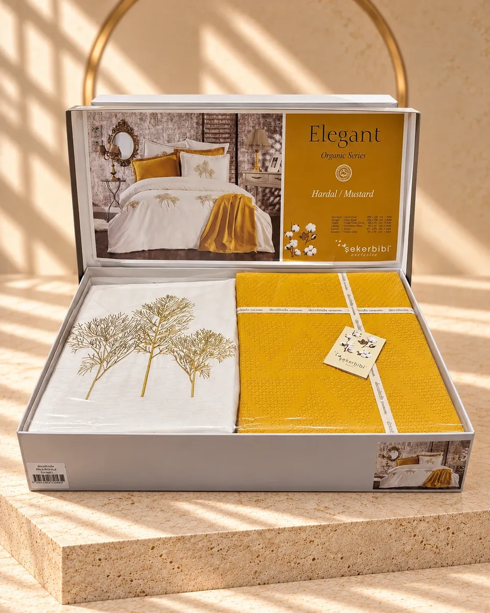 Şekerbibi / Decolinda طقم مفروشات العروس · مقاس مزدوج · Elegant · خردلي · خردلي · 5373