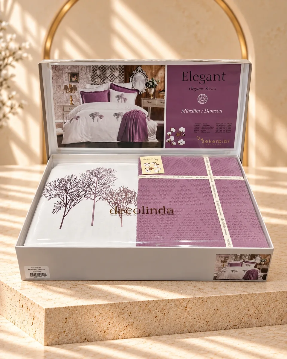 Şekerbibi / Decolinda طقم مفروشات العروس · مقاس مزدوج · Elegant · برقوقي · برقوقي · 5373