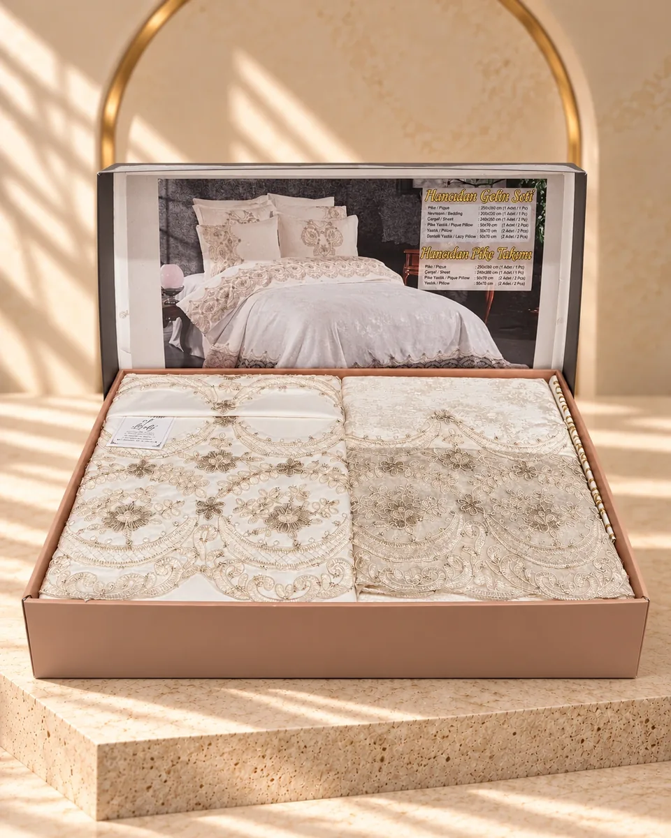 Dream of Lady طقم مفروشات العروس · مقاس مزدوج · Hanedan · كريمي / بيج · كريمي / بيج · 6097