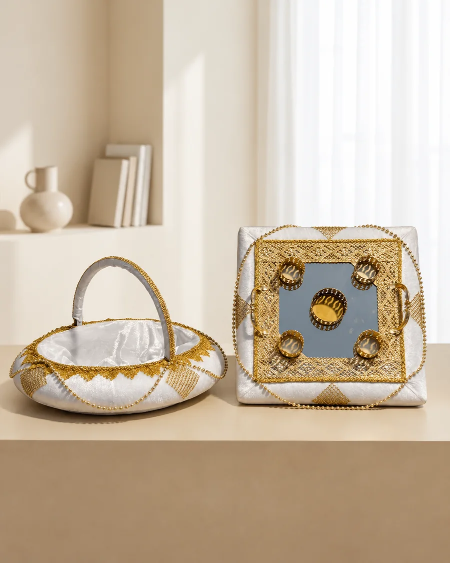 Domed Square Basket & Tray Set · 6022