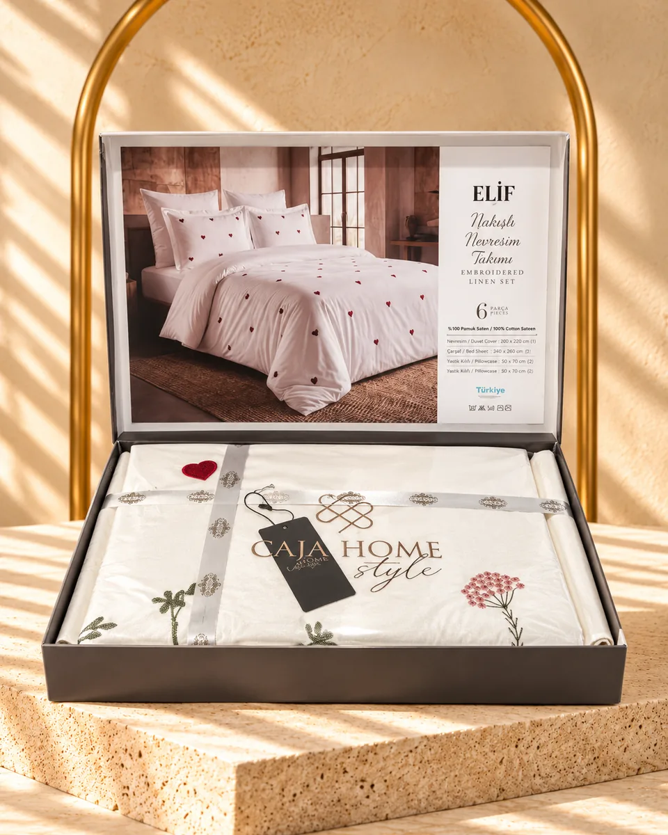 Caja Home Bettwäsche-Set · Doppelbett · Elif · Creme · 1108