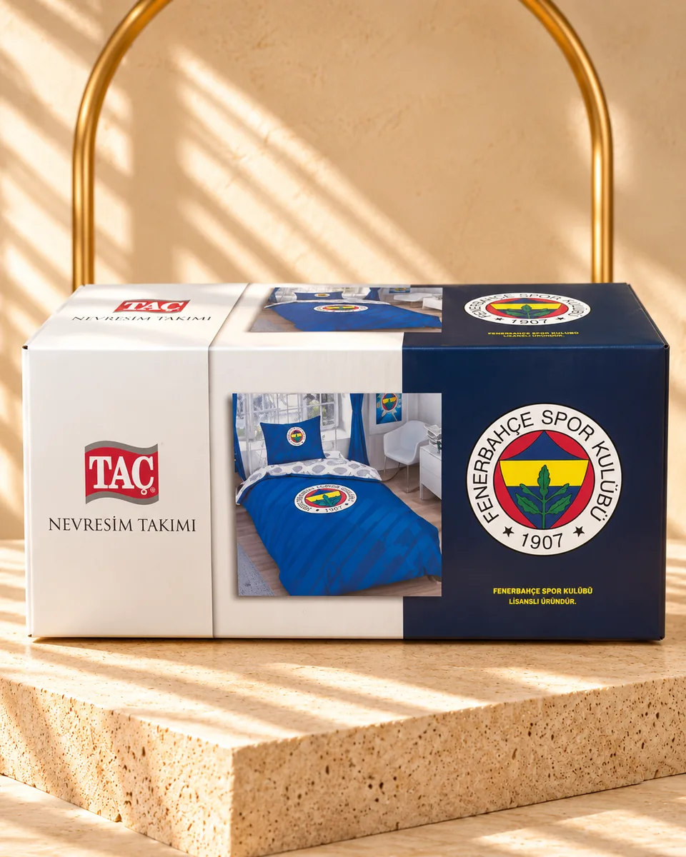 Taç Bettwäsche mit Spannbettlaken · Einzelbett · Fenerbahçe · Blau / Marineblau · 3492
