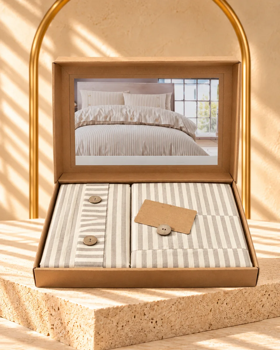Naturel Bettwäsche-Set · Doppelbett · Naturel 02 · Beige · 5759