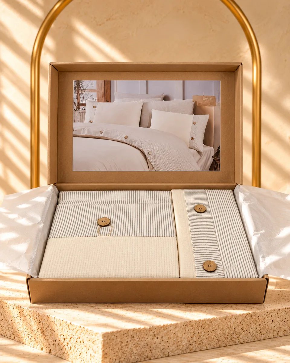 Naturel Bettwäsche-Set · Doppelbett · Naturel 03 · Creme · 5759
