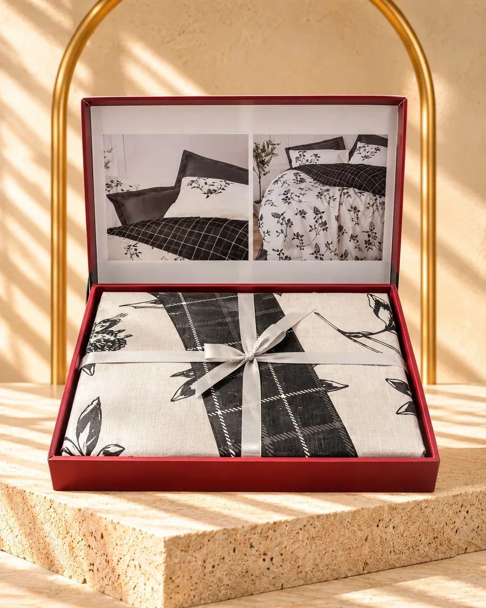 Cotton Box طقم غطاء لحاف · مقاس مزدوج · Chia · أنثراسيت · أنثراسيت · 6114