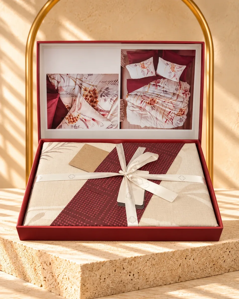 Cotton Box طقم غطاء لحاف · مقاس مزدوج · Flos · خمري · خمري · 6114