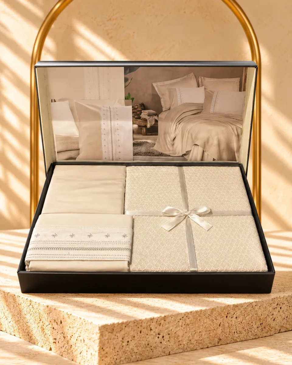 Cotton Box طقم بيكيه من الخيزران · مزدوج · Chaste · حجري · حجري · 6117