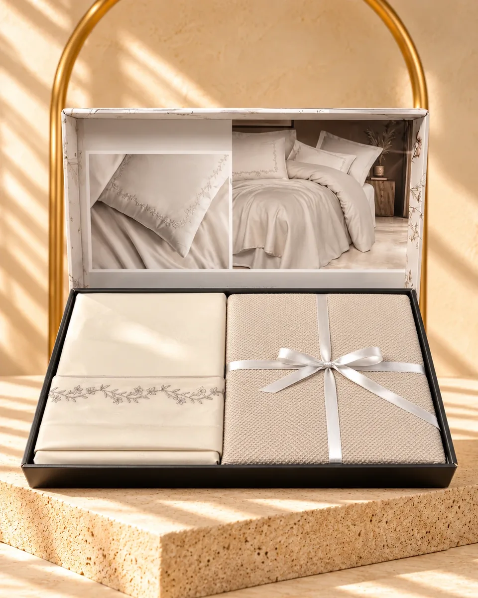 Cotton Box طقم بيكيه من الخيزران · مزدوج · Fluma · بيج · بيج · 6117