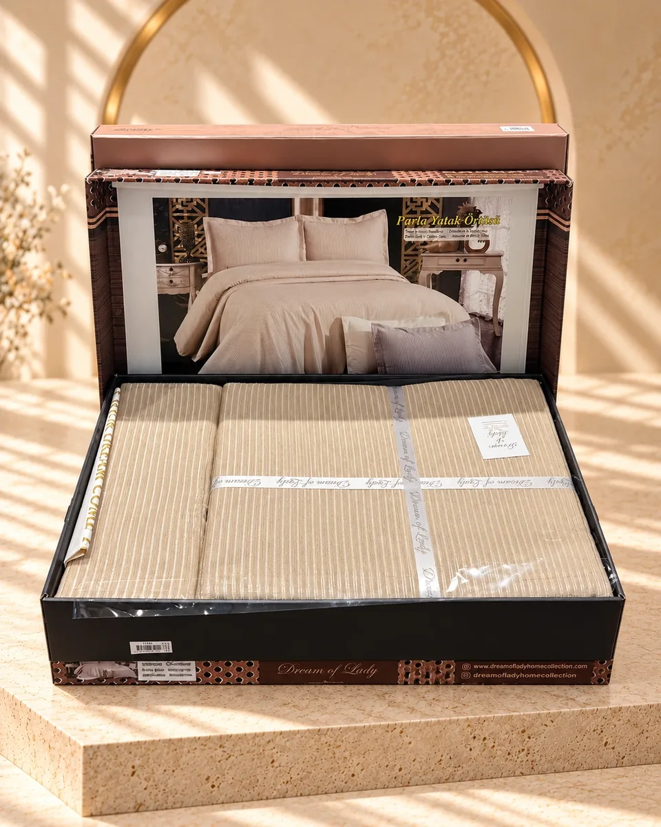 Dream of Lady طقم غطاء سرير · مقاس مزدوج · Parla · بيج · بيج · 1146