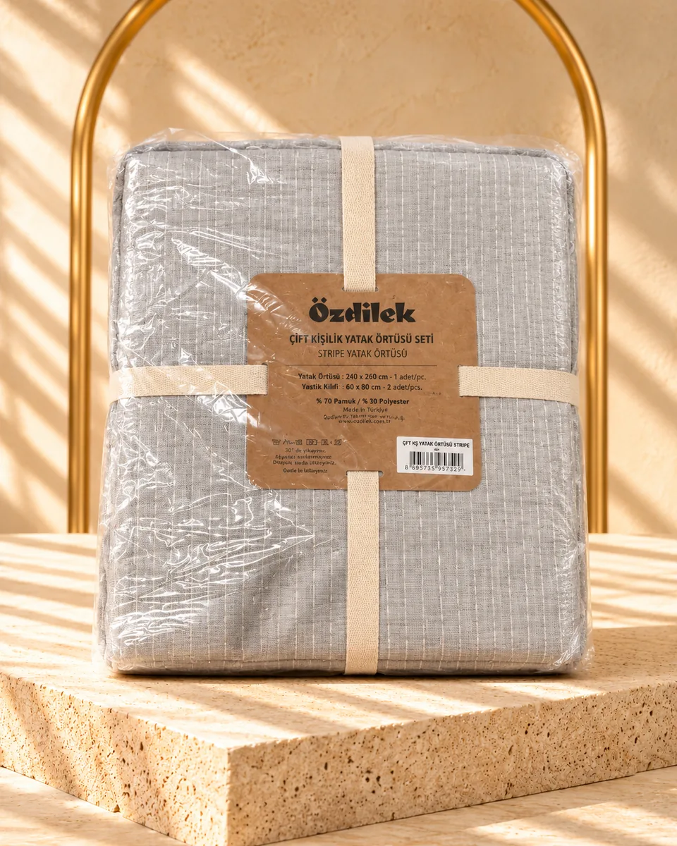 Özdilek Colcha · Doble · Stripe · Gris · Gris · 3298
